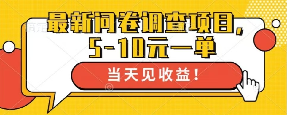 最新问卷调查项目，共12个平台，单日零撸100＋-资源之家