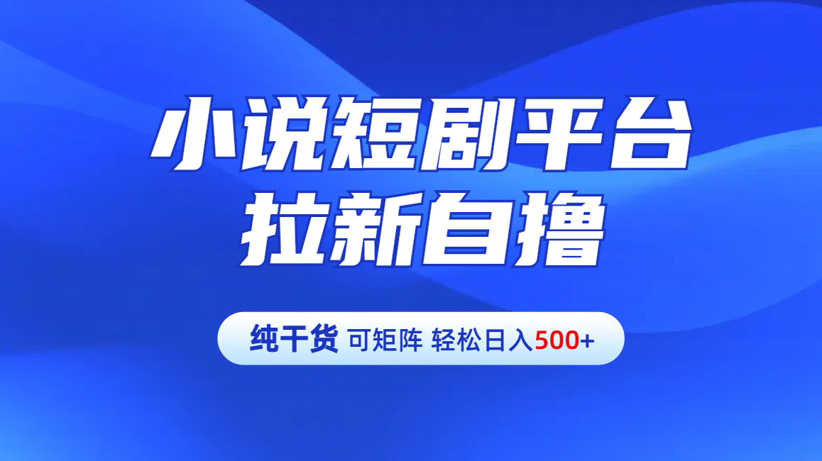 【纯干货】小说短剧平台拉新自撸玩法详解-单人轻松日入500+-资源之家 【纯干货】小说短剧平台拉新自撸玩法详解-单人轻松日入500+-资源之家