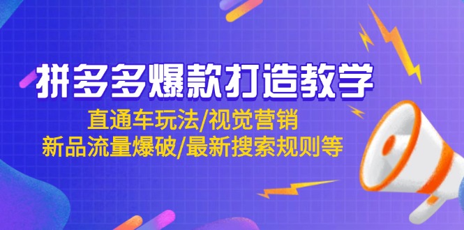 拼多多爆款打造教学：直通车玩法/视觉营销/新品流量爆破/最新搜索规则等