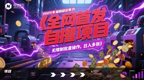 全网首发，2025年最新稳定暴力全自动自撸项目，无限制批量操作，日入多张【揭秘】