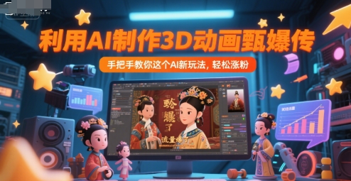 利用AI制作3D动画甄嬛传，流量爆了，手把手教你这个AI新玩法，轻松涨粉