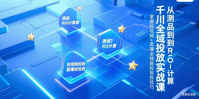 千川全域投放实战课，从测品到ROI计算，掌握短视频+直播全链路投放技巧