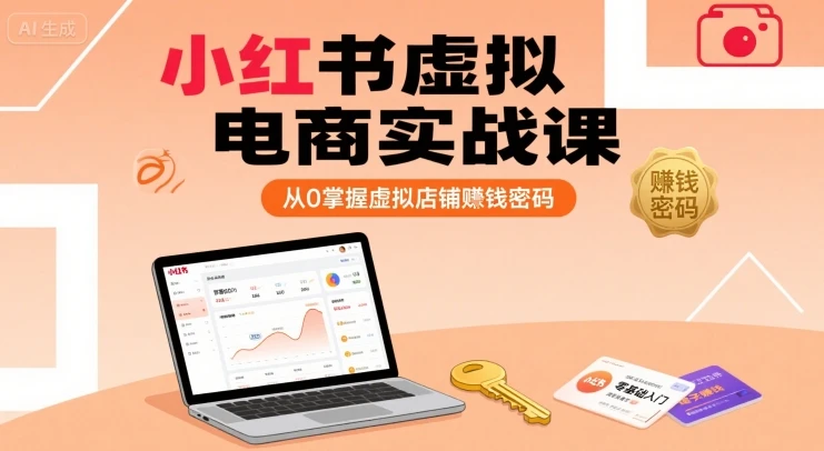 【精】小红书虚拟电商实战课，从0掌握虚拟店铺賺钱密码