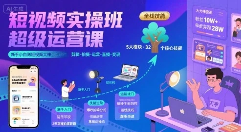 【精】短视频实操班超级运营课,新手小白到短视频大神必修课程,剪辑-拍摄-运营-直播-变现-资源之家 【精】短视频实操班超级运营课,新手小白到短视频大神必修课程,剪辑-拍摄-运营-直播-变现-资源之家