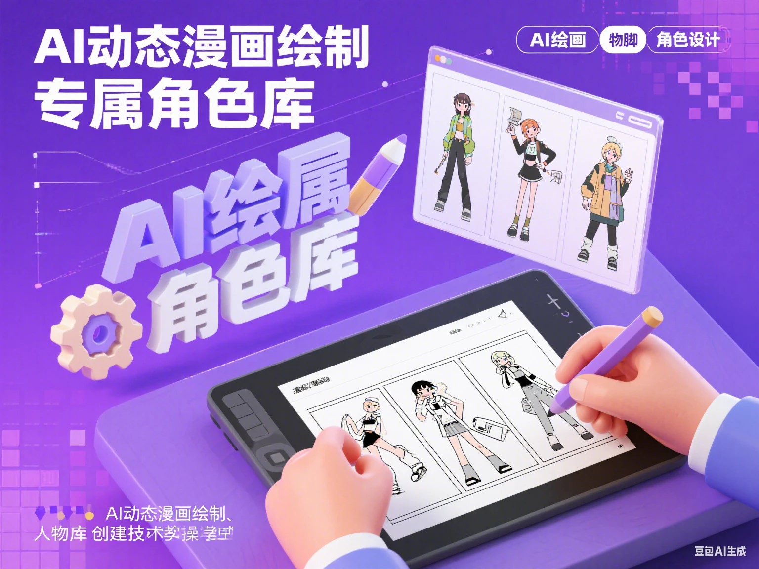 AI动态漫画绘制专属人物脚色库实操课