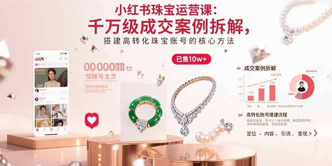 小红书珠宝运营课：千万级成交案例拆解，搭建高转化珠宝账号的核心方法