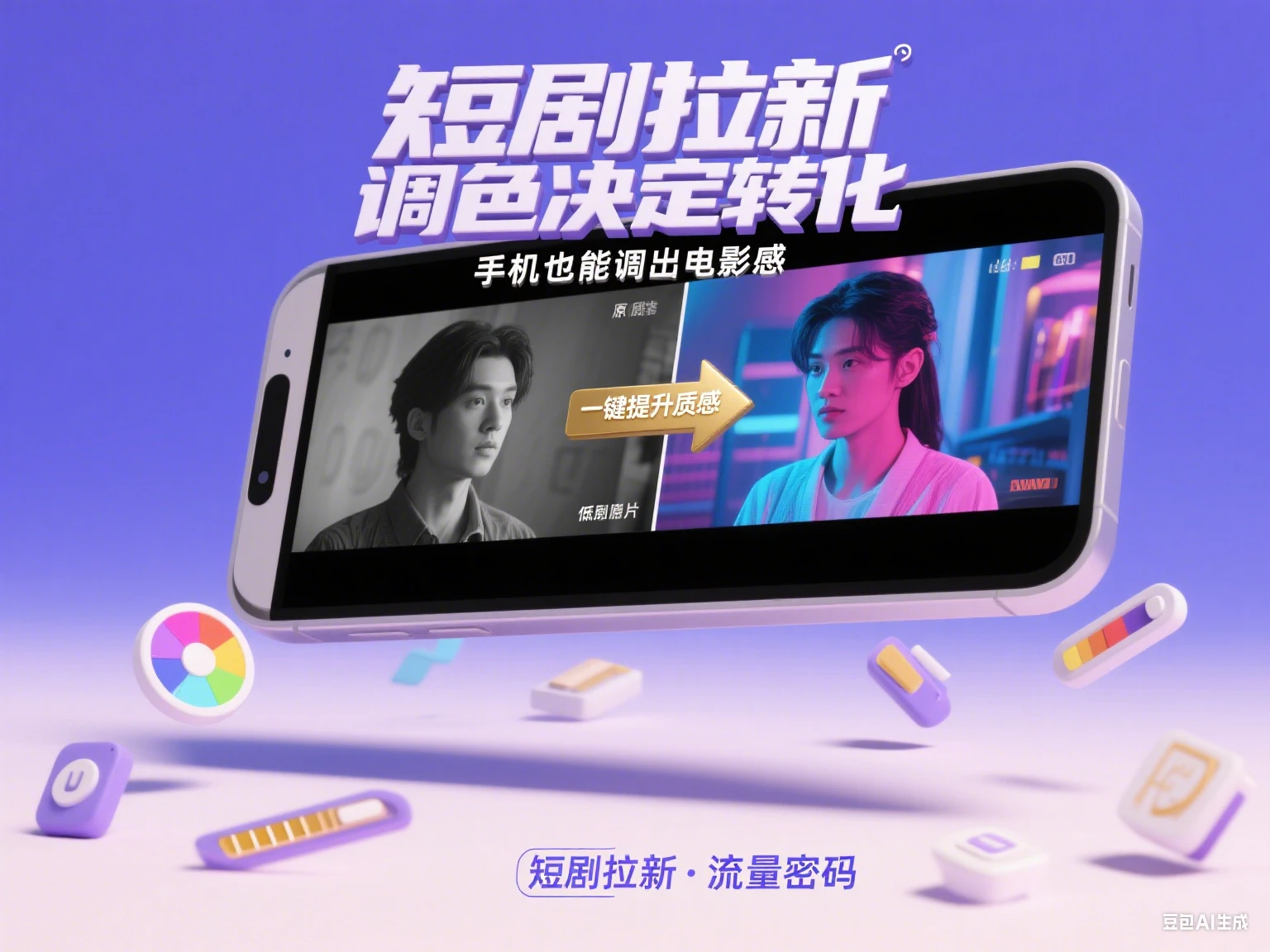 短剧拉新 视频调色实操课