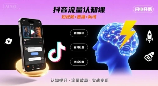 【精】抖音流量认知课,短视频+直播+私域,认知提升,闪电开悟-资源之家 【精】抖音流量认知课,短视频+直播+私域,认知提升,闪电开悟-资源之家