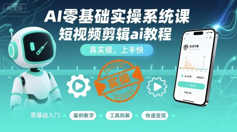 【精】AI零基础实操系统课,短视频剪辑ai教程,真实操,上手快-资源之家 【精】AI零基础实操系统课,短视频剪辑ai教程,真实操,上手快-资源之家