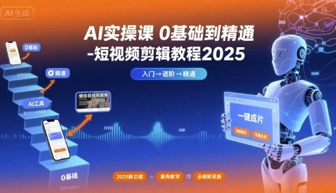 【精】AI实操课0基础到精通-短视频剪辑教程2025-资源之家 【精】AI实操课0基础到精通-短视频剪辑教程2025-资源之家