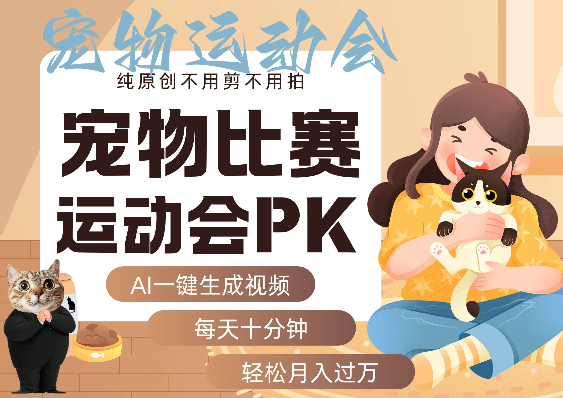 【精】AI萌宠运动员跳水 射击  篮球  足球比赛   每天十分钟 附详细提示词文案库   创作者分成 月入5W+