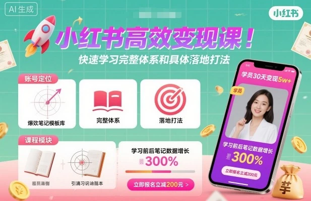 【精】小红书高效变现课,快速学习小红书完整体系和具体落地打法-资源之家 【精】小红书高效变现课,快速学习小红书完整体系和具体落地打法-资源之家