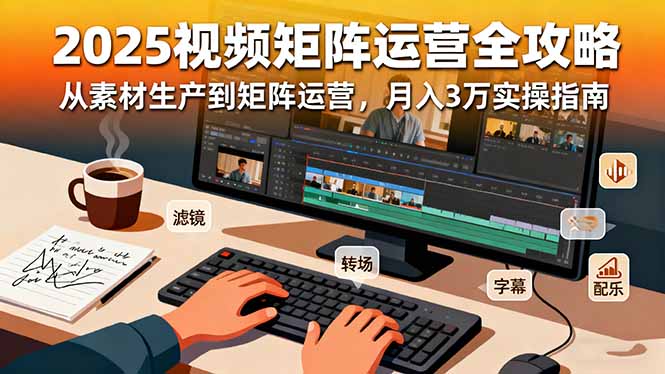 2025短视频矩阵运营全攻略：从素材生产到矩阵运营，月入3万实操指南