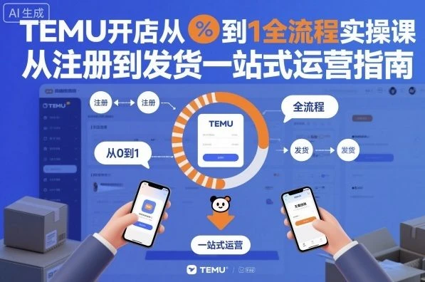【精】TEMU开店从0到1全流程实操课，从注册到发货一站式运营指南