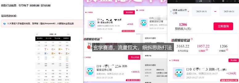 免费占星项目拆解_测测拉新玄学赛道,蓝海开局