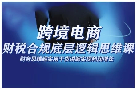 【精】跨境电商财稅合规底层逻辑思维课，财务思维超实用于货讲解实现利润增长