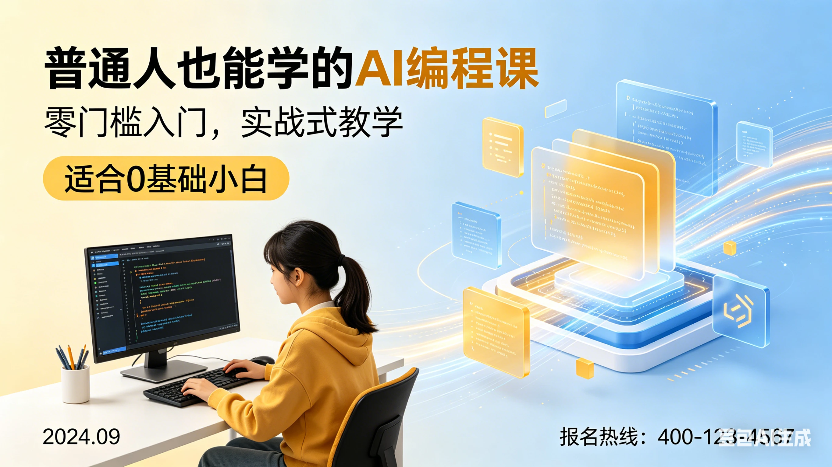 【精】大桶·普通人也能学的AI编程课，零门槛入门，实战式教学