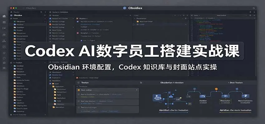 Codex AI数字员工搭建实战课：Obsidian 环境配置，Codex 知识库与封面站点实操