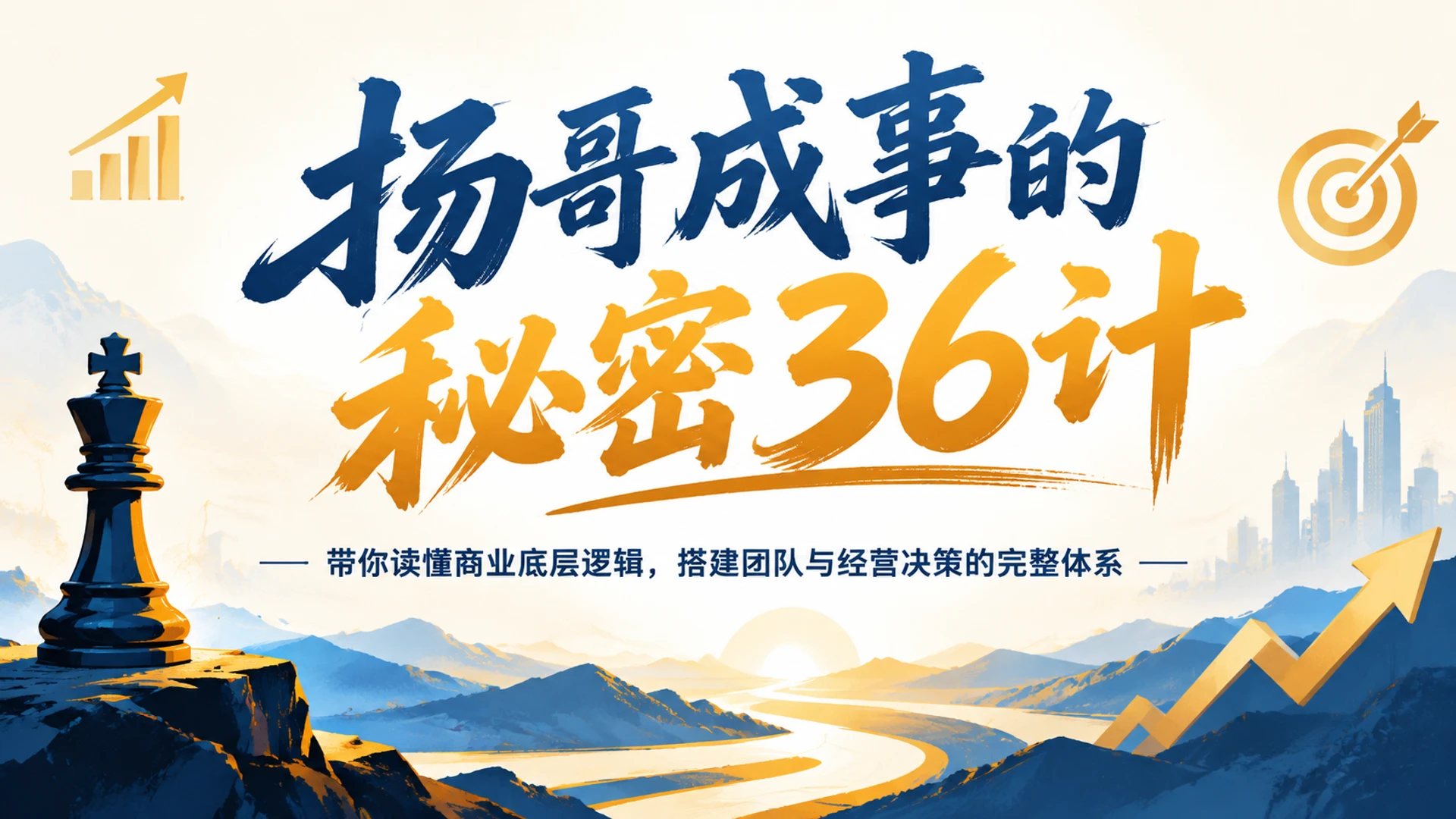 【精】扬哥成事的秘密36计，带你读懂商业底层逻辑，搭建团队与经营决策的完整体系