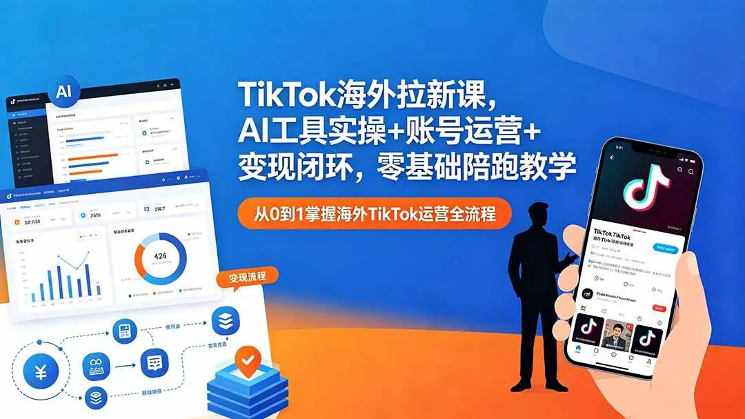 (18522期)TikTok海外拉新课,AI工具实操+账号运营+变现闭环,零基础陪跑教学 (18522期)TikTok海外拉新课,AI工具实操+账号运营+变现闭环,零基础陪跑教学