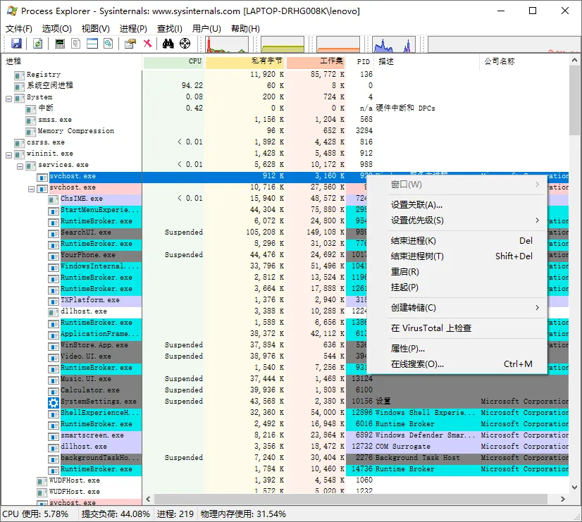 Process Explorer v17.12汉化版