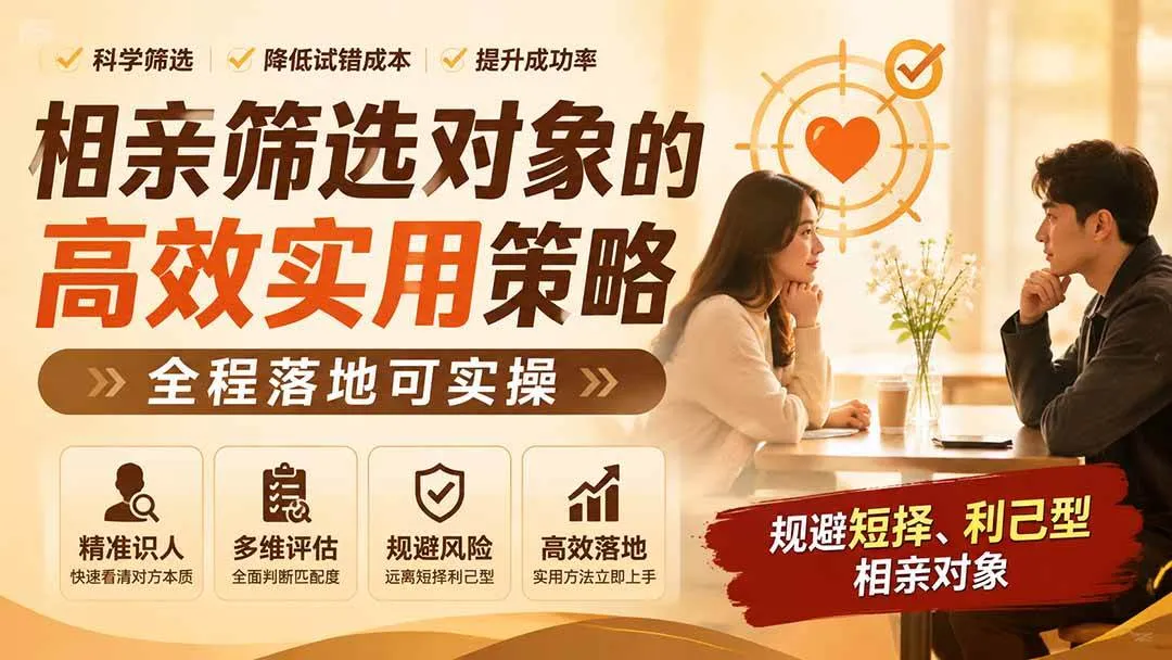 (19727期) 付费文章:相亲筛选对象的高效实用策略,全程落地可实操,规避短择、利己型相亲对象 (19727期) 付费文章:相亲筛选对象的高效实用策略,全程落地可实操,规避短择、利己型相亲对象