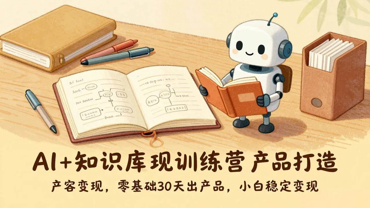 （17323期）AI+知识库变现训练营，产品打造、内容创作、全平台变现，零基础30天出产品，小白稳定变现