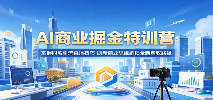 AI商业掘金特训营：掌握同城引流直播技巧，刷新商业思维解锁全新增收路径