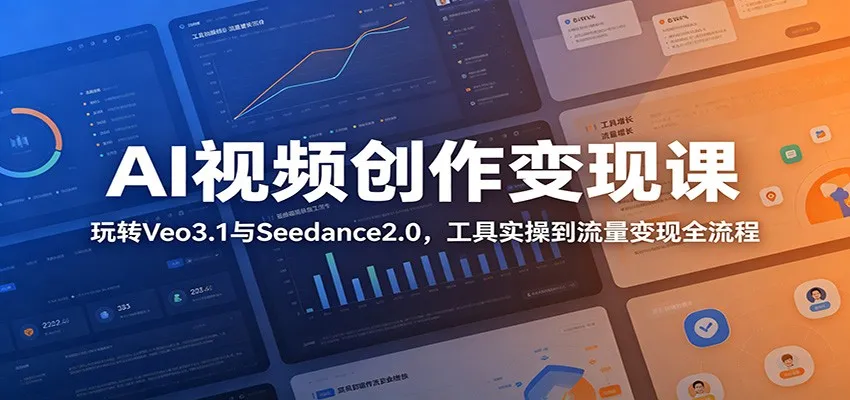 AI视频创作变现课:玩转Veo3.1与Seedance2.0,工具实操到流量变现全流程 AI视频创作变现课:玩转Veo3.1与Seedance2.0,工具实操到流量变现全流程