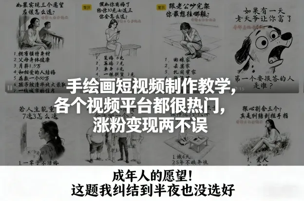 手绘画短视频制作教学,各个视频平台都很热门,涨粉变现两不误 手绘画短视频制作教学,各个视频平台都很热门,涨粉变现两不误