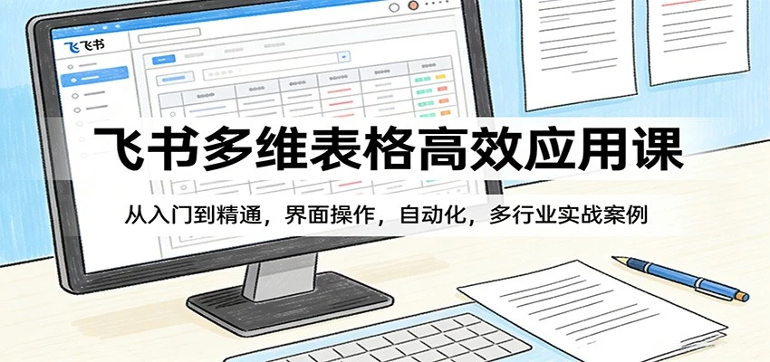【精】飞书多维表格高效应用课:从入门到精通,自动化操作与多行业变现实战案例