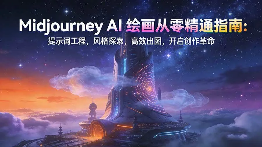 （17118期）Midjourney AI绘画从零精通指南：提示词工程，风格探索，高效出图，开启创作革命-资源之家