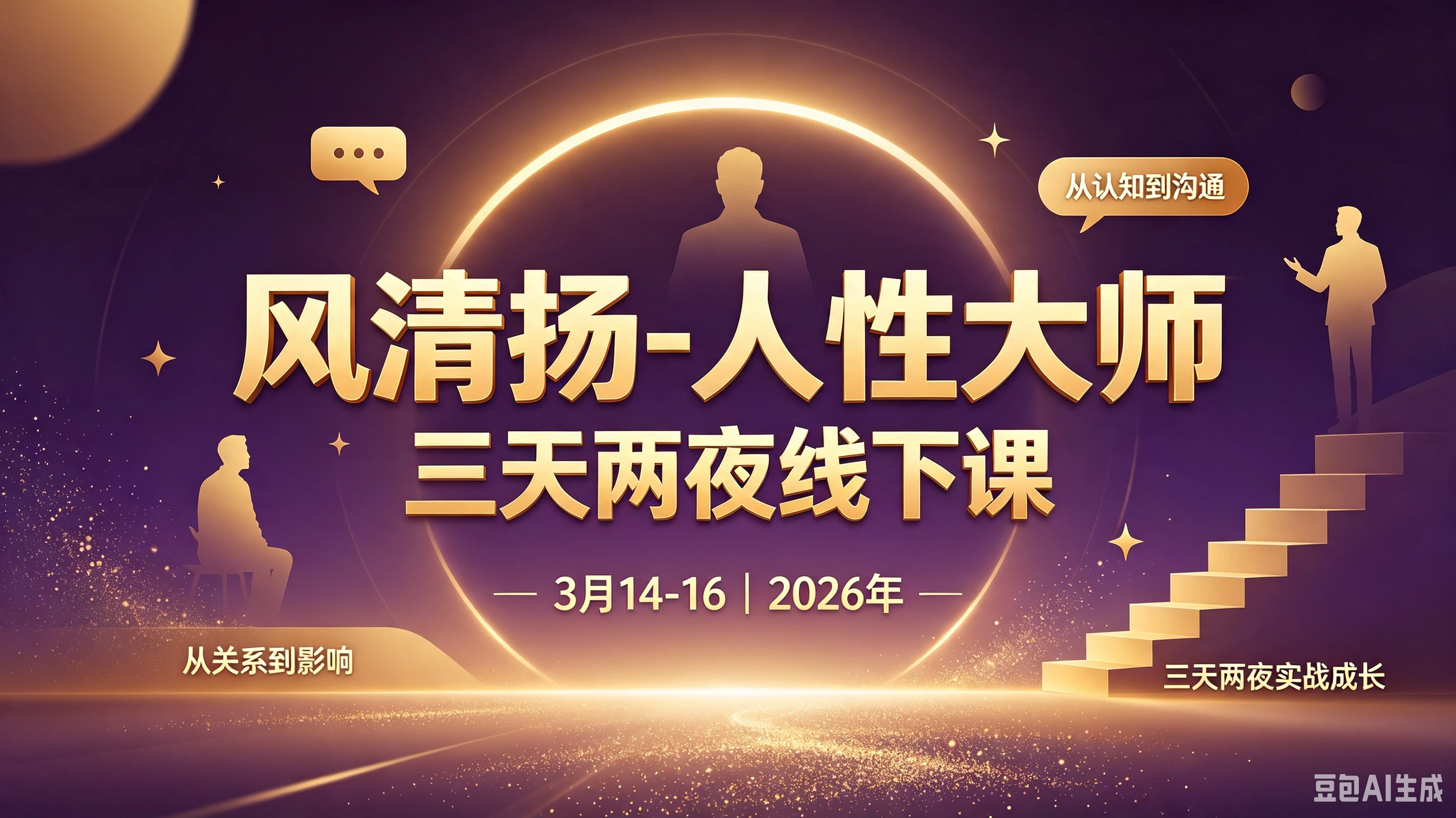 【精】风清扬-人性大师三天两夜3月14-16线下课2026年，拆解人性明暗逻辑，识人避坑，千万粉涨粉+直播百倍变现实战教学