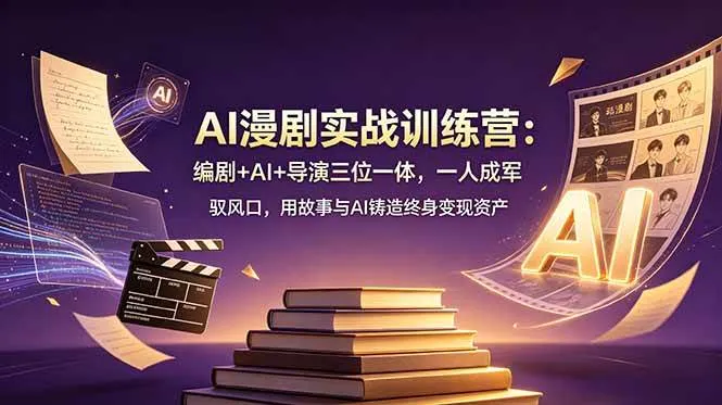 (19032期)AI漫剧实战训练营:编剧+AI+导演三位一体,一人成军 驭风口,用故事与AI铸造终身变现资产-资源之家 (19032期)AI漫剧实战训练营:编剧+AI+导演三位一体,一人成军 驭风口,用故事与AI铸造终身变现资产-资源之家