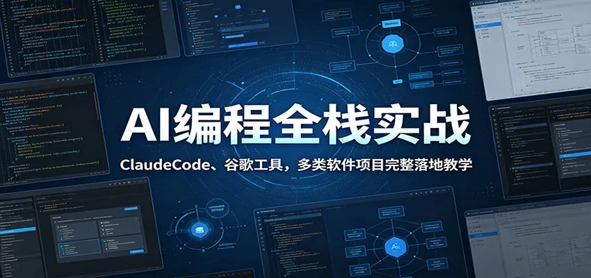 AI编程全栈实战:ClaudeCode、谷歌工具,多类软件项目完整落地教学 AI编程全栈实战:ClaudeCode、谷歌工具,多类软件项目完整落地教学