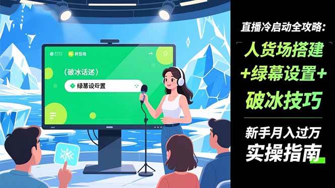 (16605期)直播冷启动全攻略:人货场搭建+绿幕设置+破冰技巧,新手月入过万实操指南-资源之家 (16605期)直播冷启动全攻略:人货场搭建+绿幕设置+破冰技巧,新手月入过万实操指南-资源之家