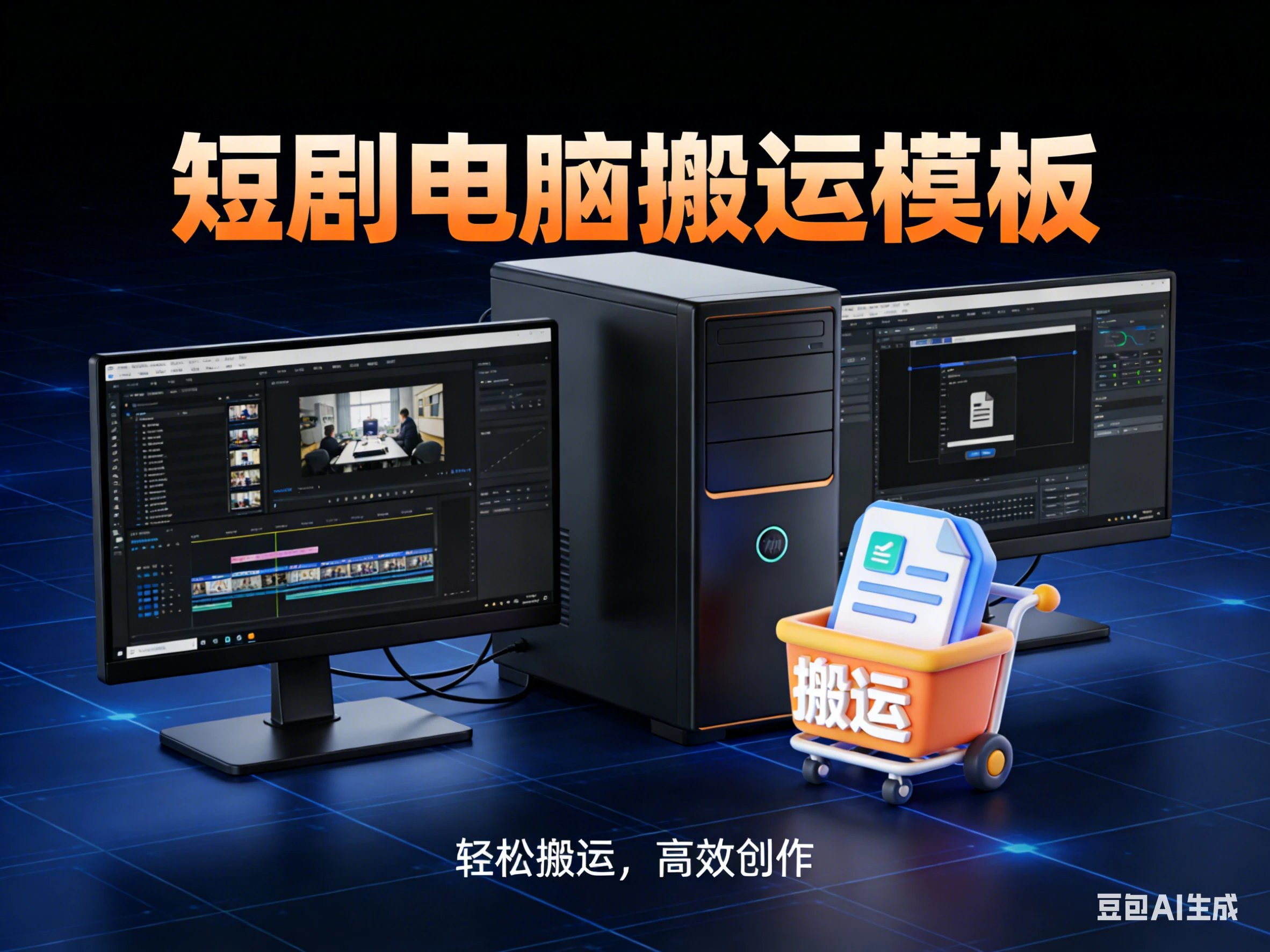 短剧 电脑搬运模版