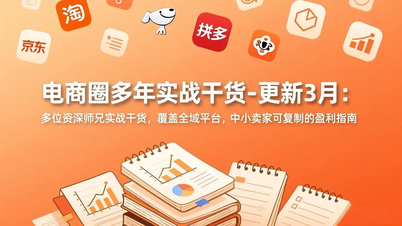 【精】电商圈多年实战干货-更新3月：多位资深师兄实战干货，覆盖全域平台，中小卖家可复制的盈利指南