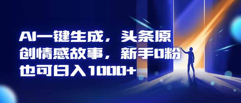 (16581期)AI一键生成,头条原创情感故事,新手0粉也可日入1000+-资源之家 (16581期)AI一键生成,头条原创情感故事,新手0粉也可日入1000+-资源之家