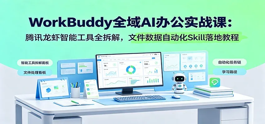 WorkBuddy全域AI办公实战课:腾讯龙虾智能工具全拆解,文件数据自动化Skill落地教程 WorkBuddy全域AI办公实战课:腾讯龙虾智能工具全拆解,文件数据自动化Skill落地教程