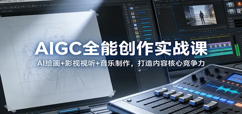 AIGC全能创作实战课：AI绘画+影视视听+音乐制作，打造内容核心竞争力