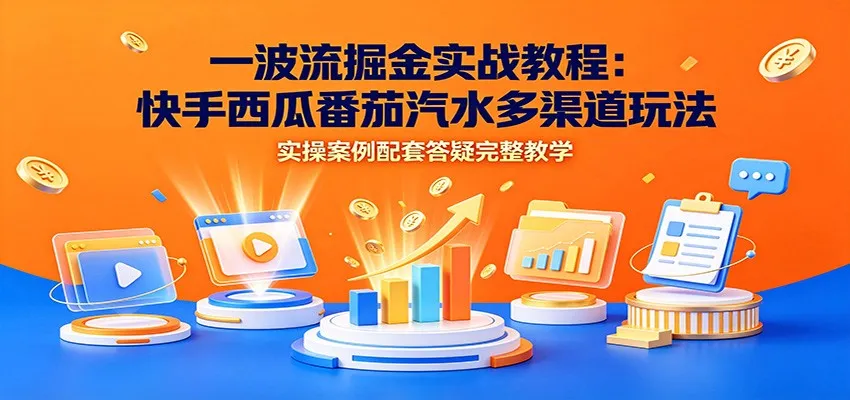 一波流掘金实战教程:快手西瓜番茄汽水多渠道玩法,实操案例配套答疑完整教学 一波流掘金实战教程:快手西瓜番茄汽水多渠道玩法,实操案例配套答疑完整教学