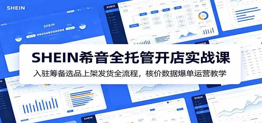 SHEIN希音全托管开店实战课：入驻筹备选品上架发货全流程，核价数据爆单运营教学