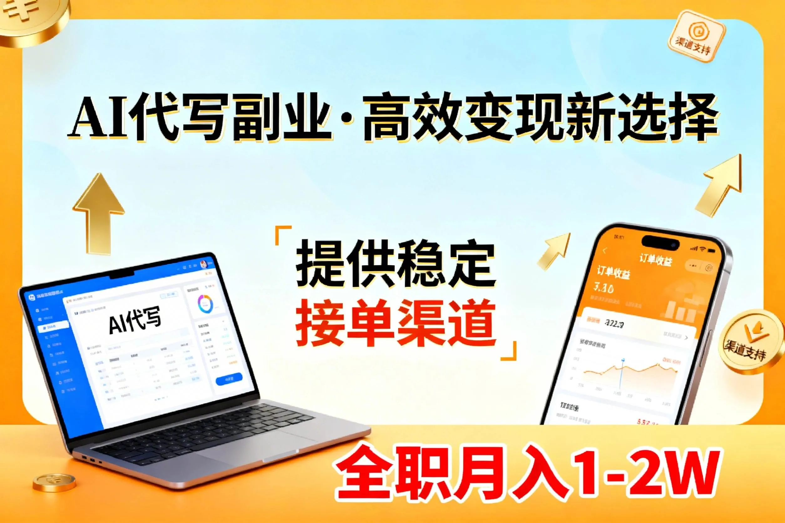 （17446期）AI代写副业，高效变现，提供渠道，永不失业副业兼职 全职月入1-2W【SOP手册】