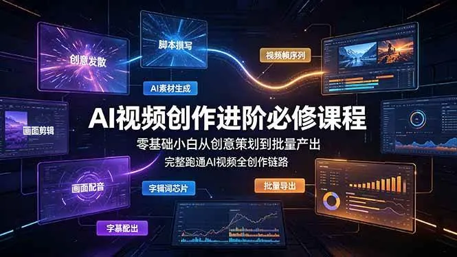 (19159期)AI视频创作进阶必修课程:零基础小白从创意策划到批量产出,完整跑通AI视频全创作链路 (19159期)AI视频创作进阶必修课程:零基础小白从创意策划到批量产出,完整跑通AI视频全创作链路