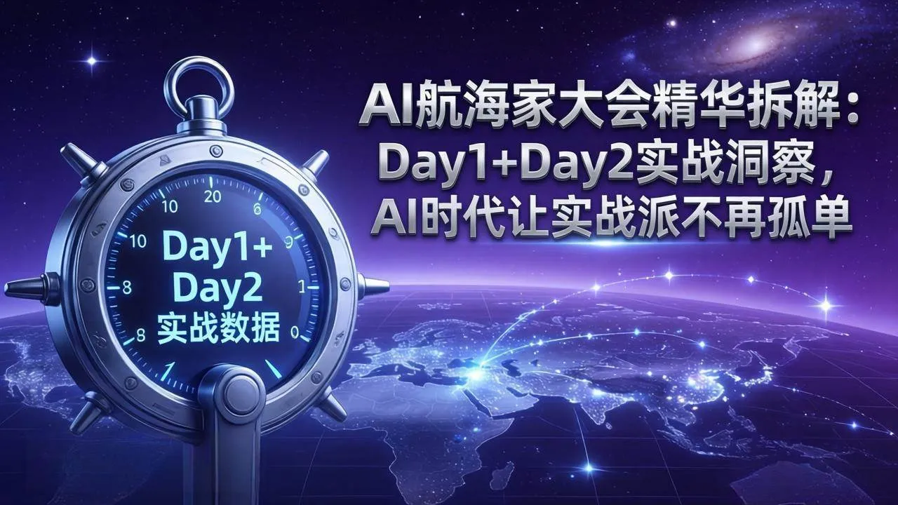 AI航海家大会精华拆解:Day1+Day2实战洞察,AI时代让实战派不再孤单