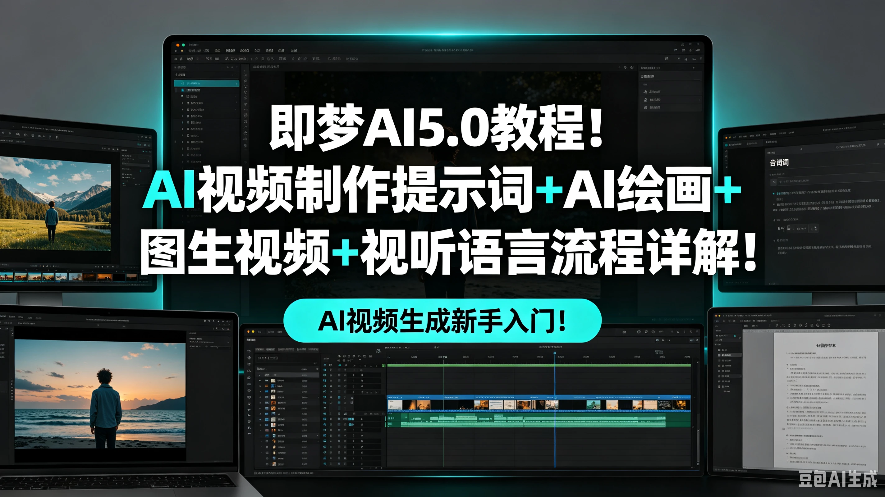 【精】即梦AI5.0教程！AI视频制作提示词+AI绘画+图生视频+视听语言流程详解！ AI视频生成新手入门！