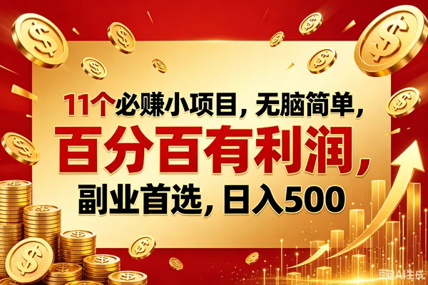 (18851期)11个必赚的小项目,百分百赚元子,无脑简单,副业首选,日入500+ (18851期)11个必赚的小项目,百分百赚元子,无脑简单,副业首选,日入500+