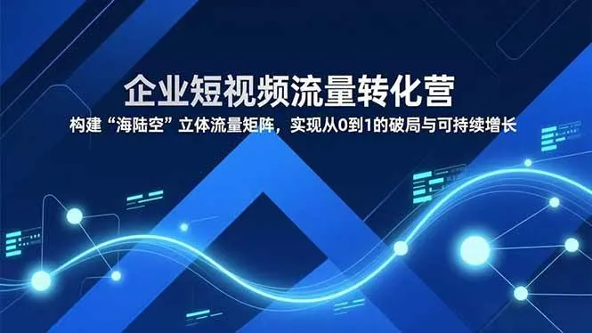 （16959期）企业短视频流量转化营，构建“海陆空”立体流量矩阵，实现从0到1的破局与可持续增长