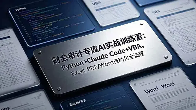(19028期)财会审计专属 AI实战训练营:Python+Claude Code+VBA,Excel/PDF/Word自动化全流程-资源之家 (19028期)财会审计专属 AI实战训练营:Python+Claude Code+VBA,Excel/PDF/Word自动化全流程-资源之家